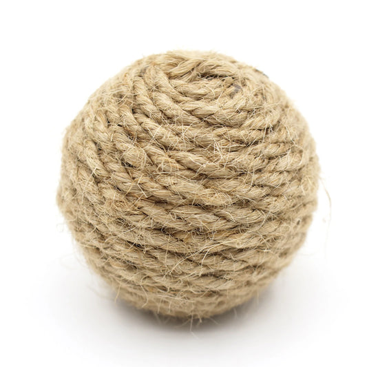 1 Pc Pet Cat Hemp Rope Ball Rolling Interactive Hand-Woven Cat Scratching Interactive Ball Sound Ball to Attract Attention Toy