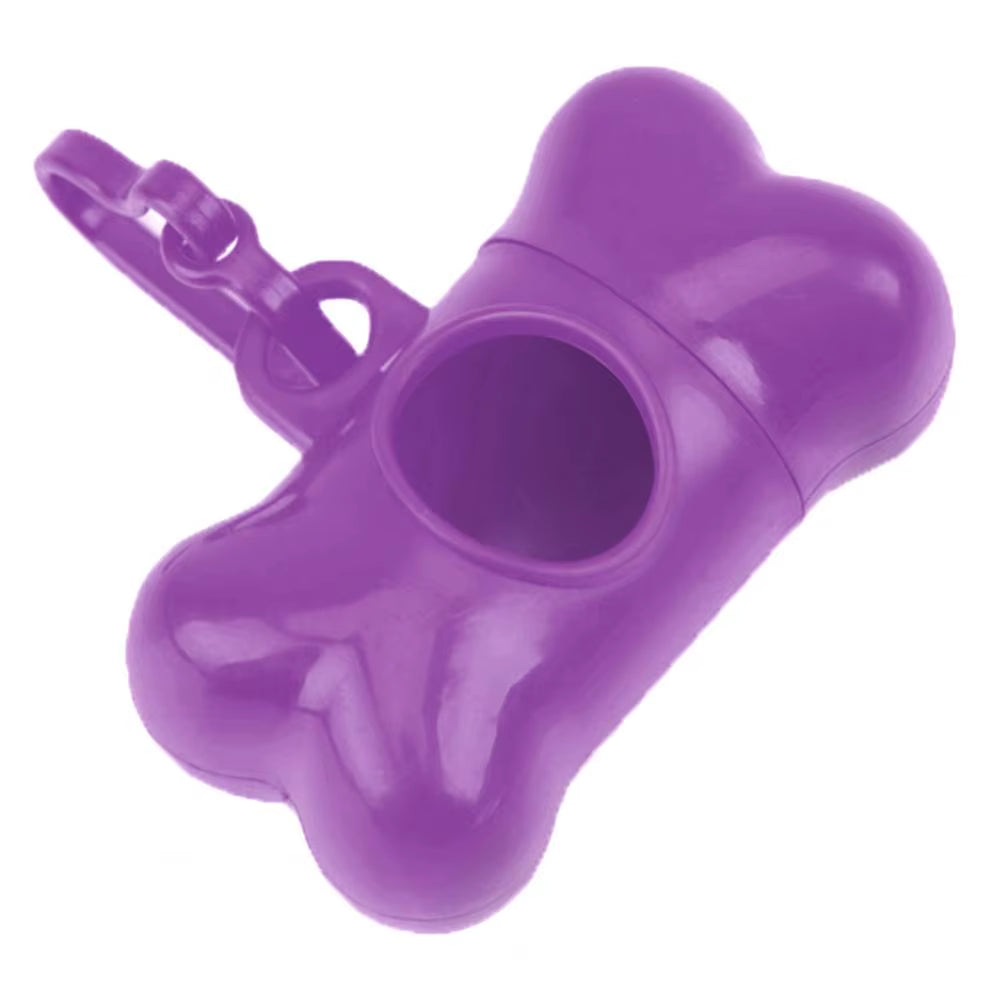 8*4Cm Clean-Up Bag Dispenser Bone Shape Outdoor Waste Bag Box with Plastic Clamp Poop Connection Holder Carrier for Walking Dog