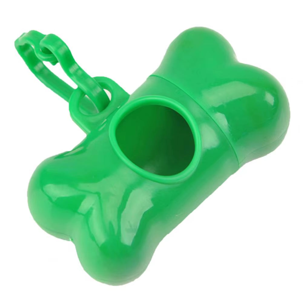 8*4Cm Clean-Up Bag Dispenser Bone Shape Outdoor Waste Bag Box with Plastic Clamp Poop Connection Holder Carrier for Walking Dog