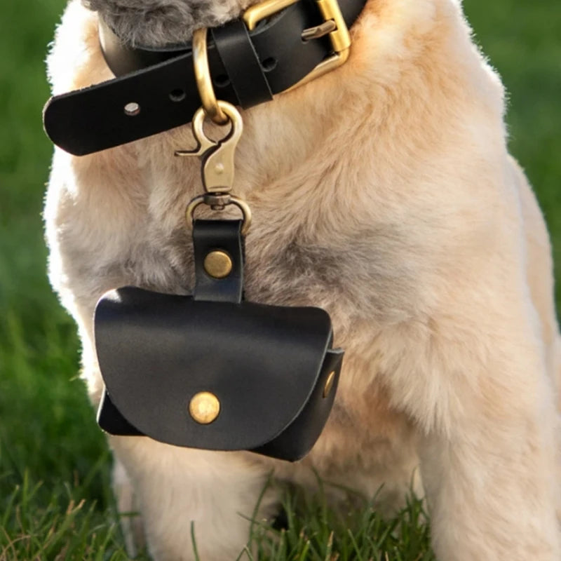 Portable Dog Collar Sturdy Pendant Leather Rings Holder Fashion Accessory for Special Occasions Daily Casual Use