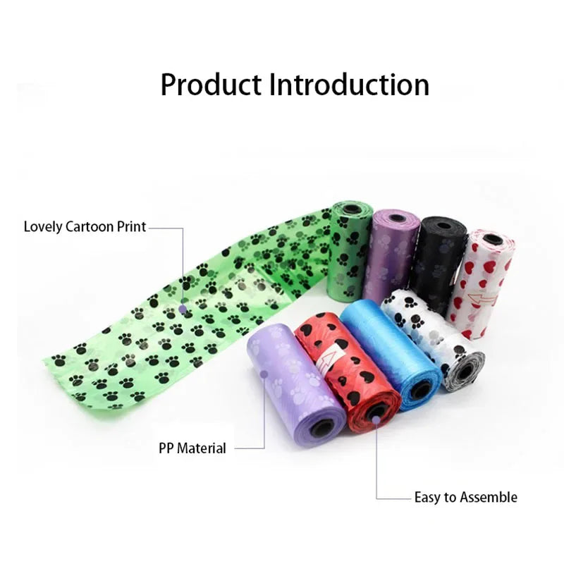 1 Roll 15Pcs Pet Poop Bag Multipurpose Carrier Garbage Clean Dog Waste Poop Bag Dog Accessories Pet Supplies Pet Trash Bags