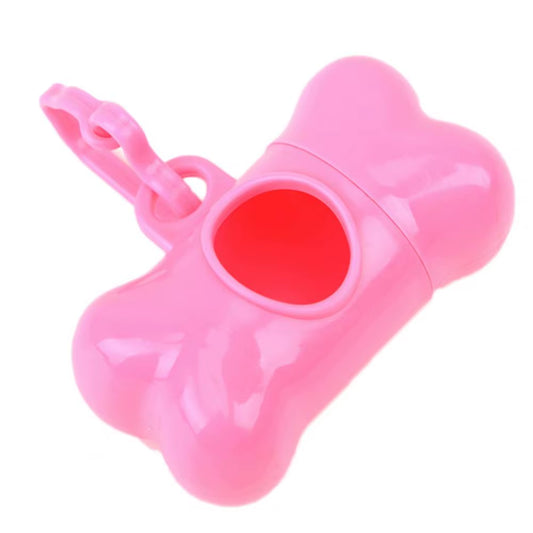 8*4Cm Clean-Up Bag Dispenser Bone Shape Outdoor Waste Bag Box with Plastic Clamp Poop Connection Holder Carrier for Walking Dog