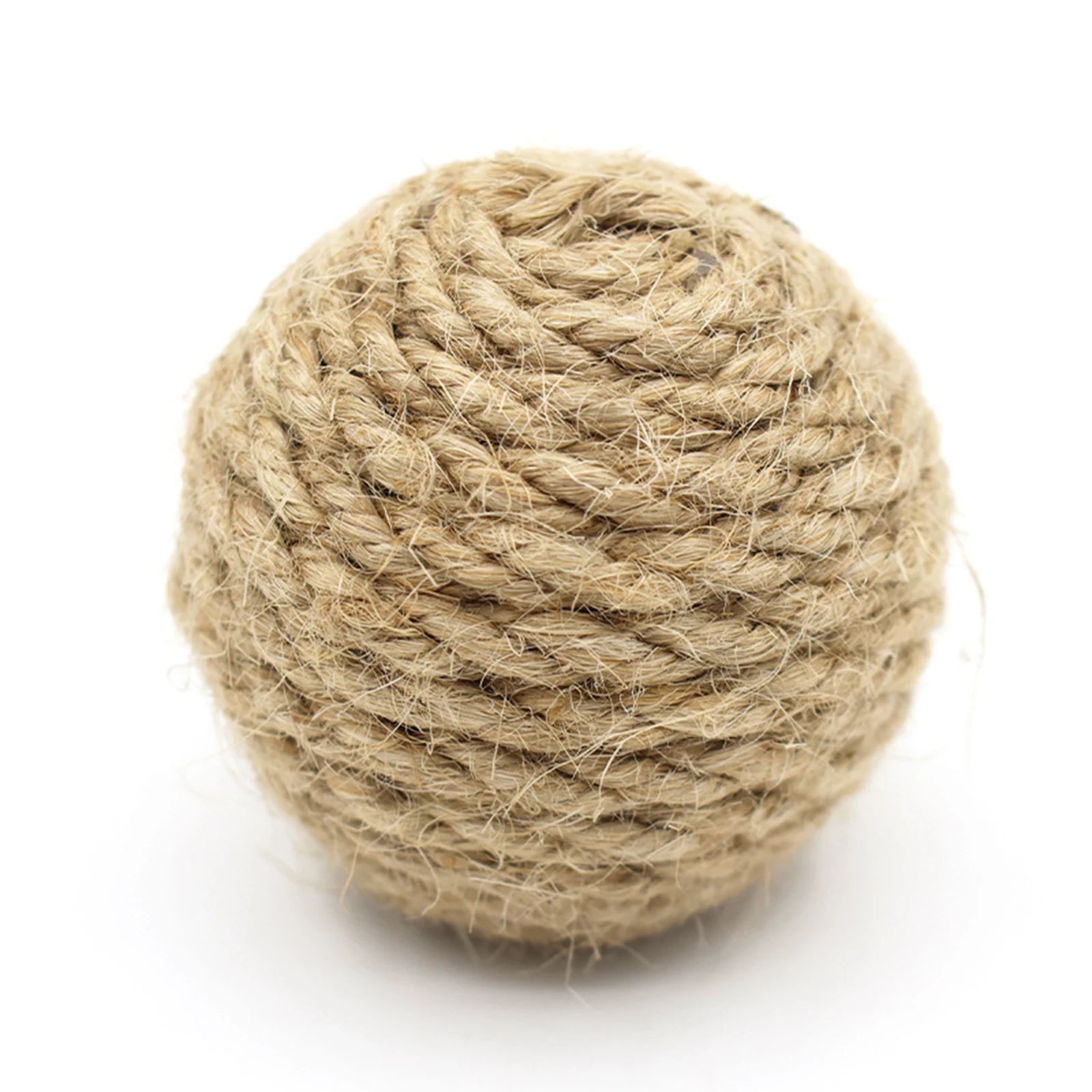 1 Pc Pet Cat Hemp Rope Ball Rolling Interactive Hand-Woven Cat Scratching Interactive Ball Sound Ball to Attract Attention Toy